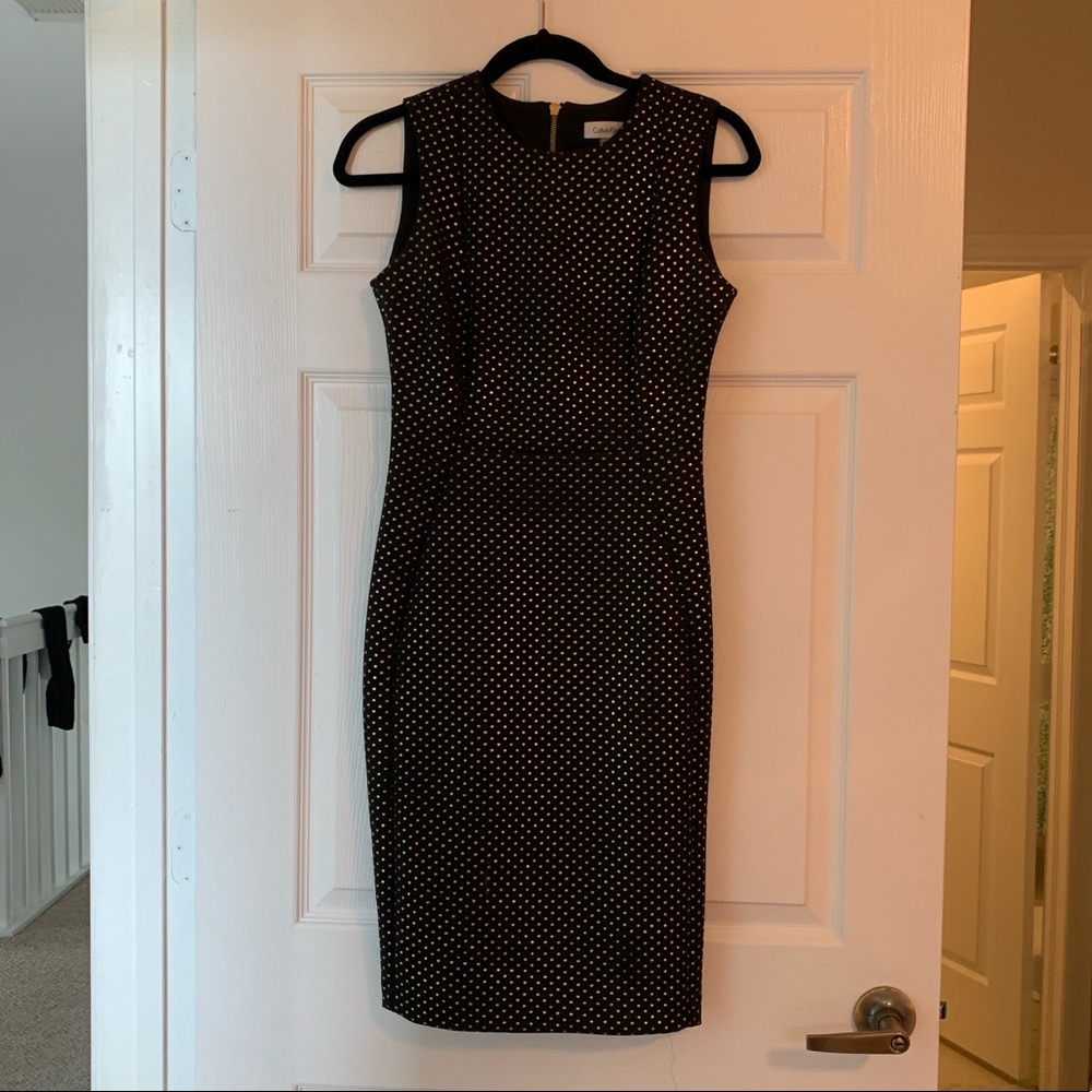 Calvin Klein Black and Gold Dress